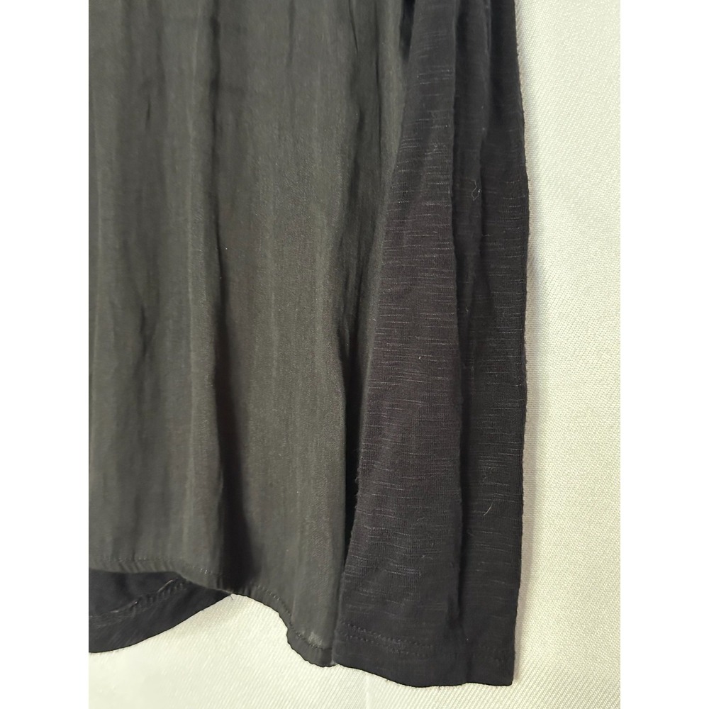 Anthropologie Dolan Lagenlook Minimalist Mixed Media Top Black Relaxed Boxy XS - Picture 3 of 5